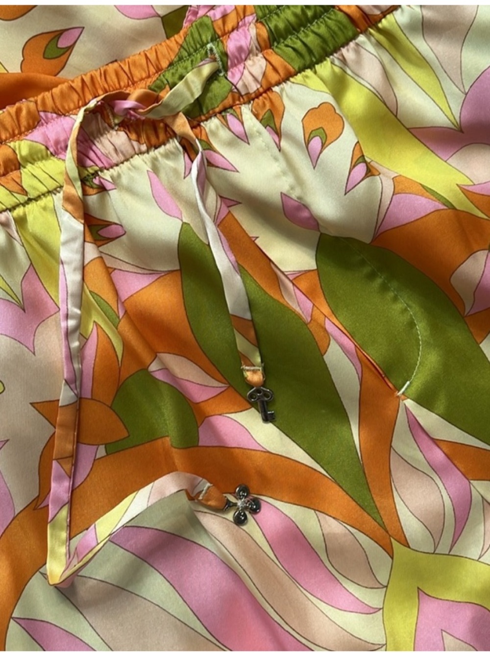 Zara Vibrant Abstract 70's Pink Orange Yellow Green Printed Set - Picture 6 of 13